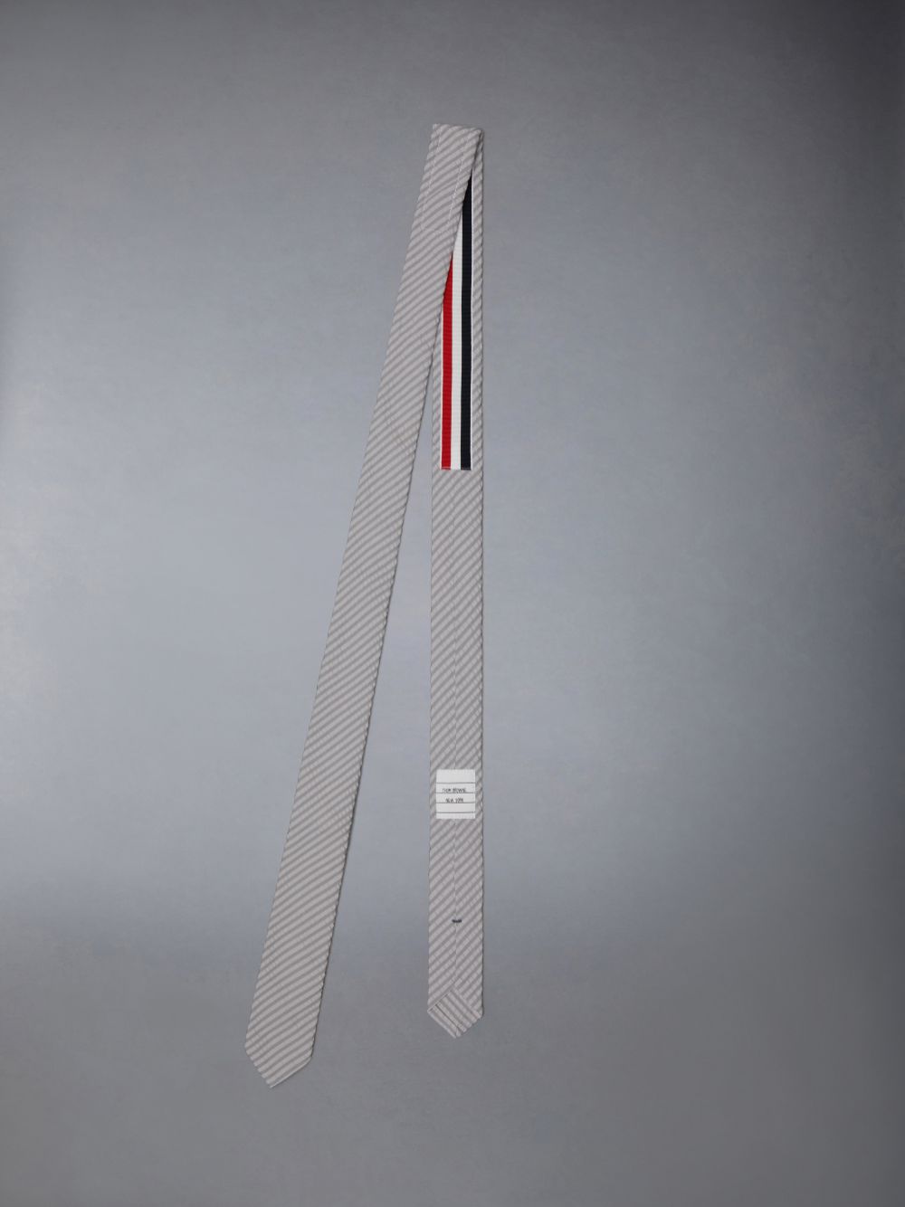 Men Thom Browne Seersucker Classic Ties Grey | FBJ81M44422