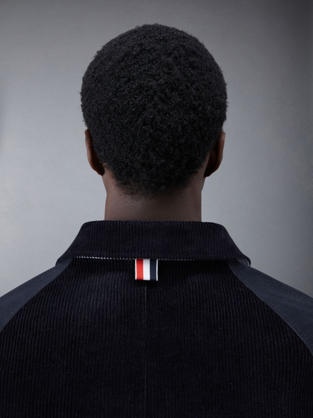 Men Thom Browne Selvedge Denim Cropped Relaxed Field Jackets Black | JRE59U86643
