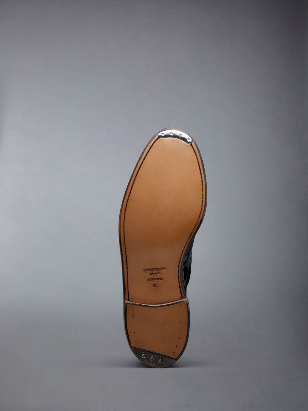 Men Thom Browne Soft Patent Raw Edge Goodyear Sole Cap Toe Oxford Shoes Black | CHT44I59177