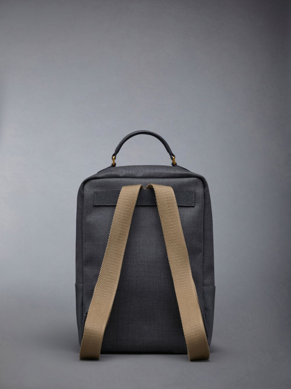 Men Thom Browne Super 120's Twill Front Pocket School Backpacks Grey | ERT94V95128
