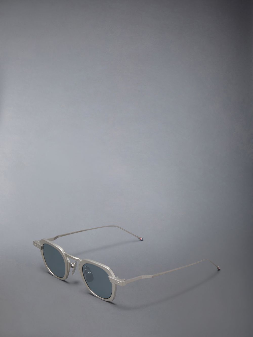 Men Thom Browne Titanium Square Sunglasses Silver | PNL92I62553