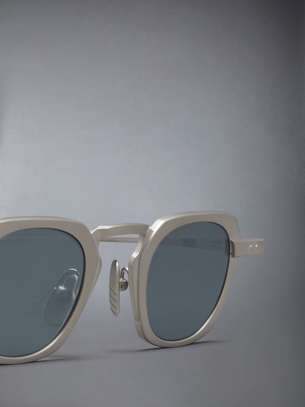 Men Thom Browne Titanium Square Sunglasses Silver | PNL92I62553