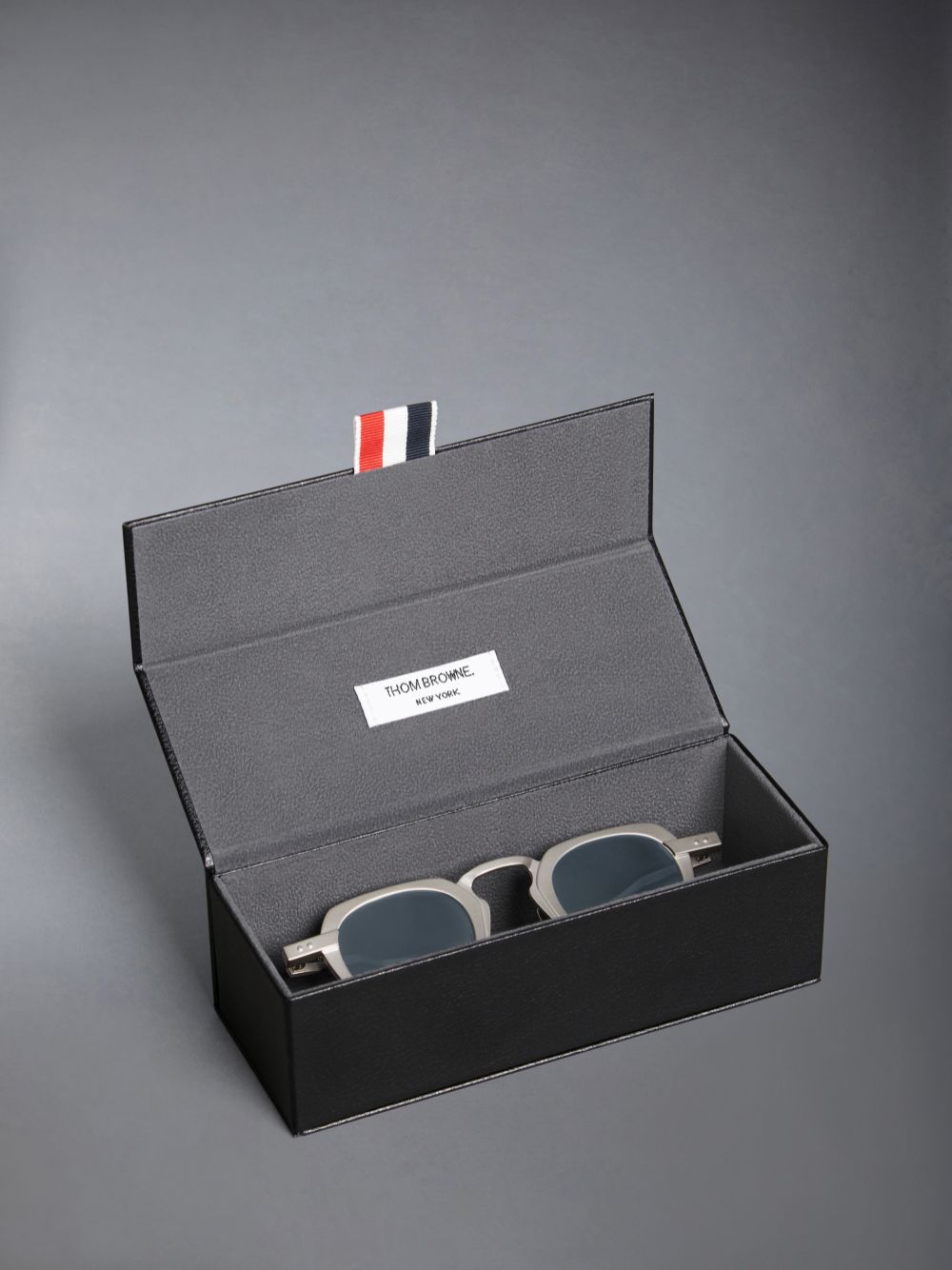 Men Thom Browne Titanium Square Sunglasses Silver | PNL92I62553