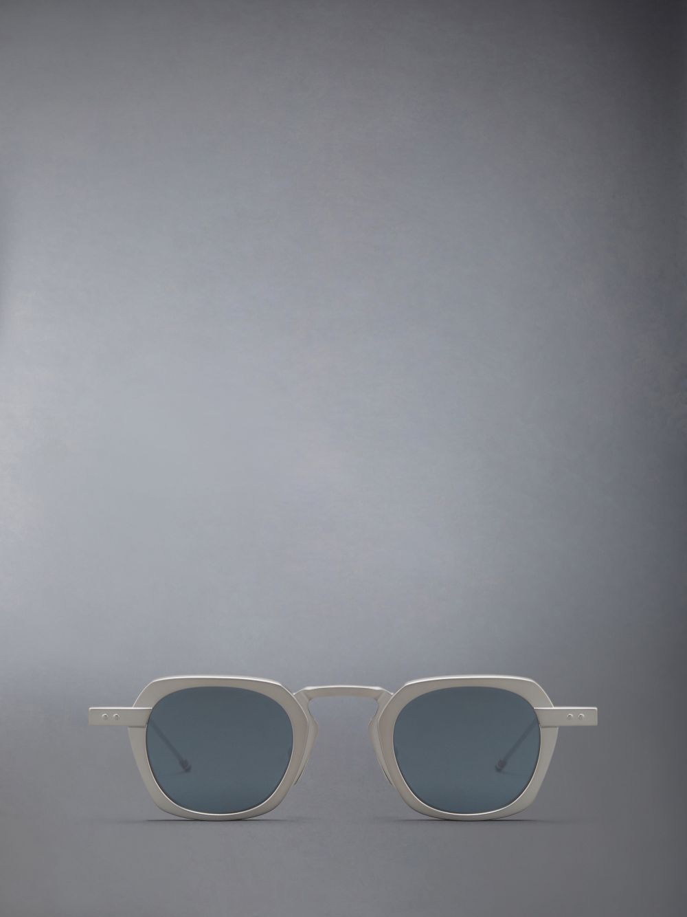 Men Thom Browne Titanium Square Sunglasses Silver | PNL92I62553