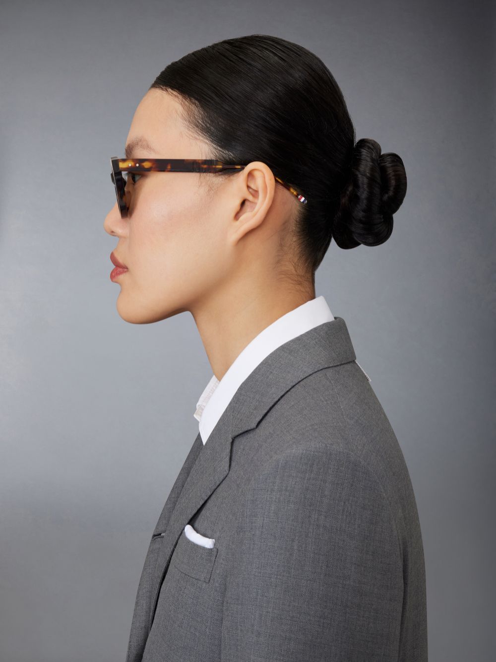 Men Thom Browne Tortoise Acetate Rectangular Sunglasses Brown | FXI99B53583