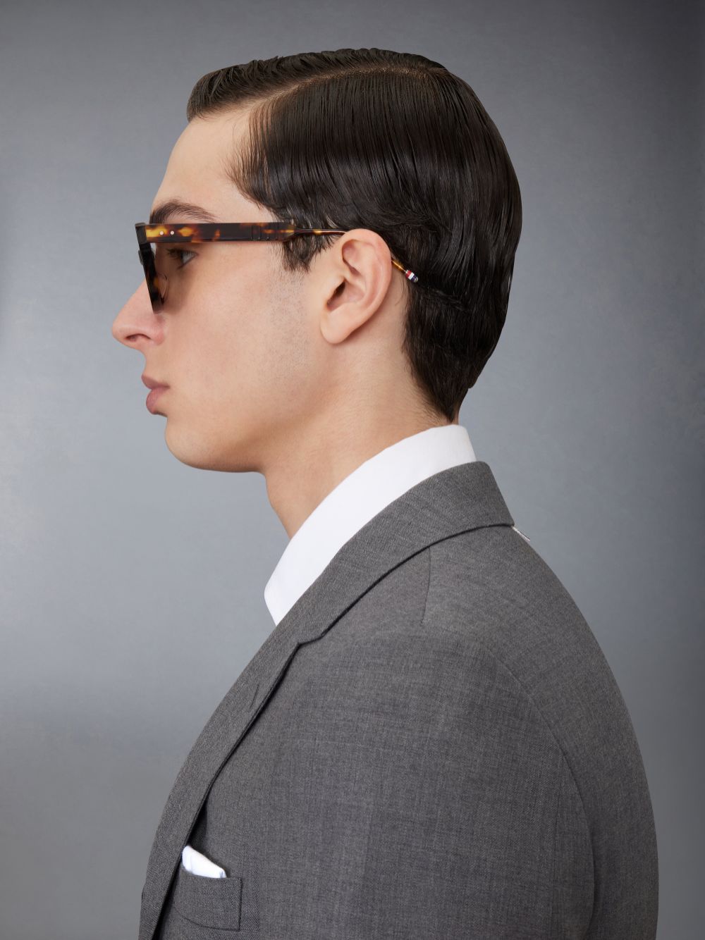 Men Thom Browne Tortoise Acetate Rectangular Sunglasses Brown | FXI99B53583