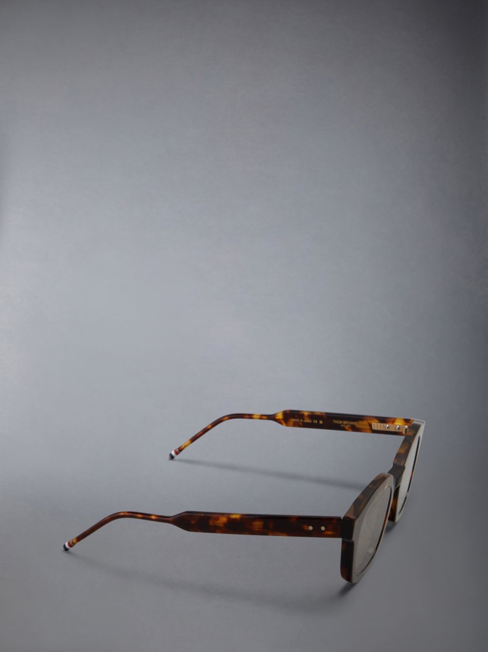 Men Thom Browne Tortoise Acetate Rectangular Sunglasses Brown | FXI99B53583