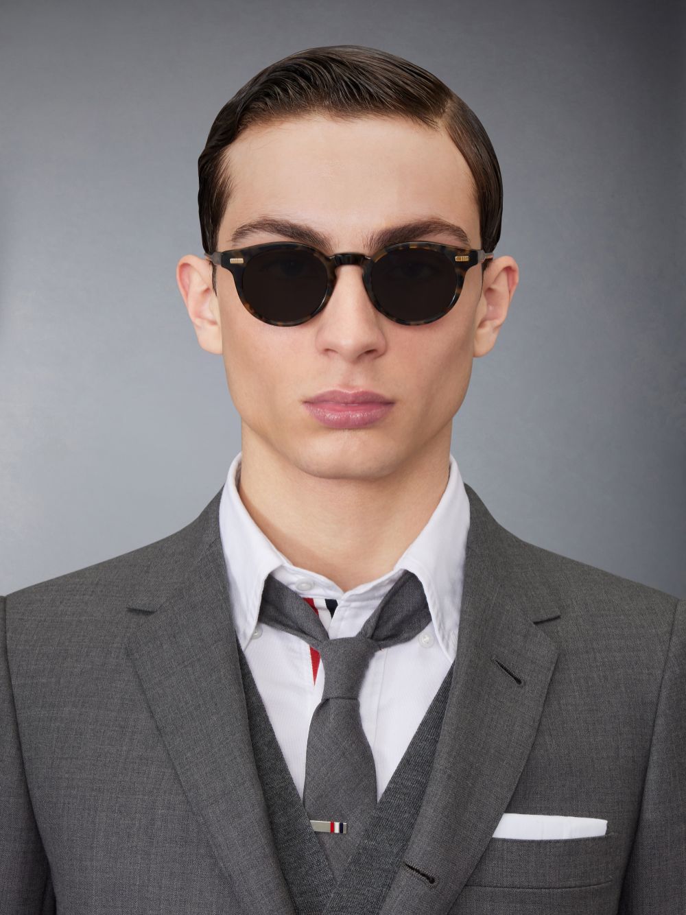 Men Thom Browne Tortoise Acetate Round Sunglasses Brown | VQQ79K02975