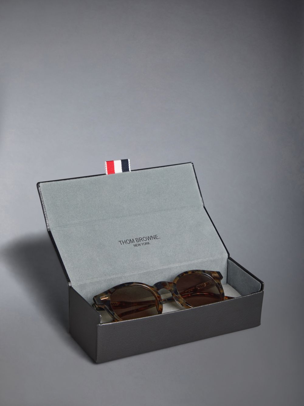 Men Thom Browne Tortoise Acetate Round Sunglasses Brown | VQQ79K02975