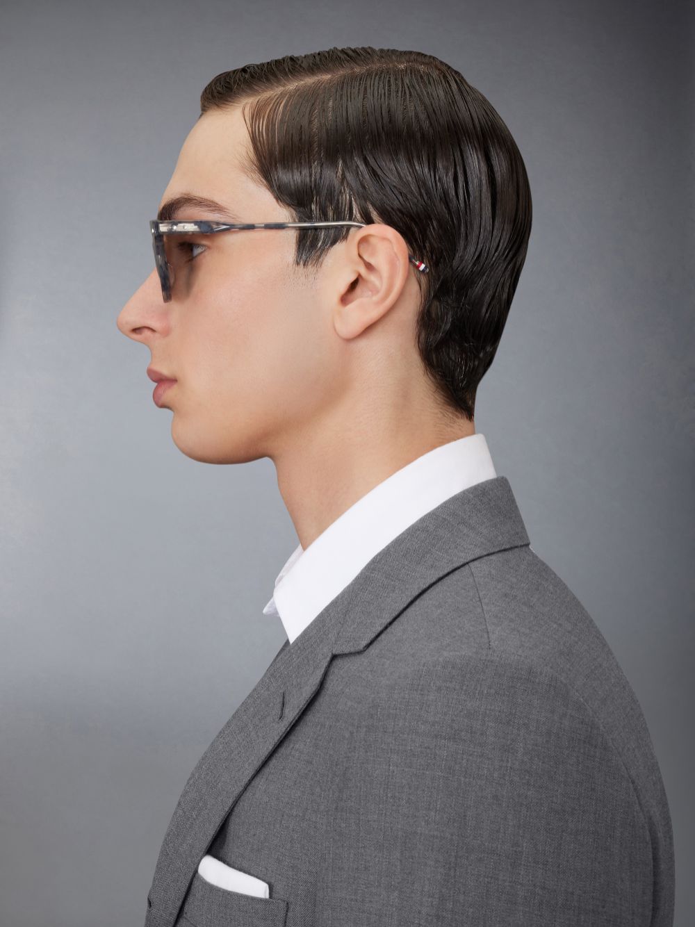 Men Thom Browne Tortoise Acetate Round Sunglasses Grey | BTX73C43050