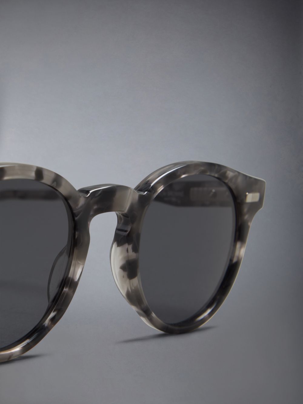 Men Thom Browne Tortoise Acetate Round Sunglasses Grey | BTX73C43050
