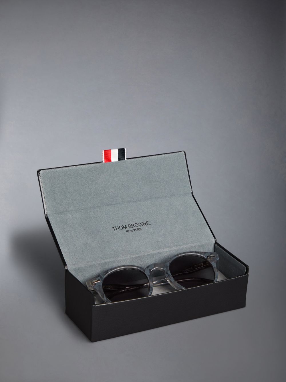 Men Thom Browne Tortoise Acetate Round Sunglasses Grey | BTX73C43050