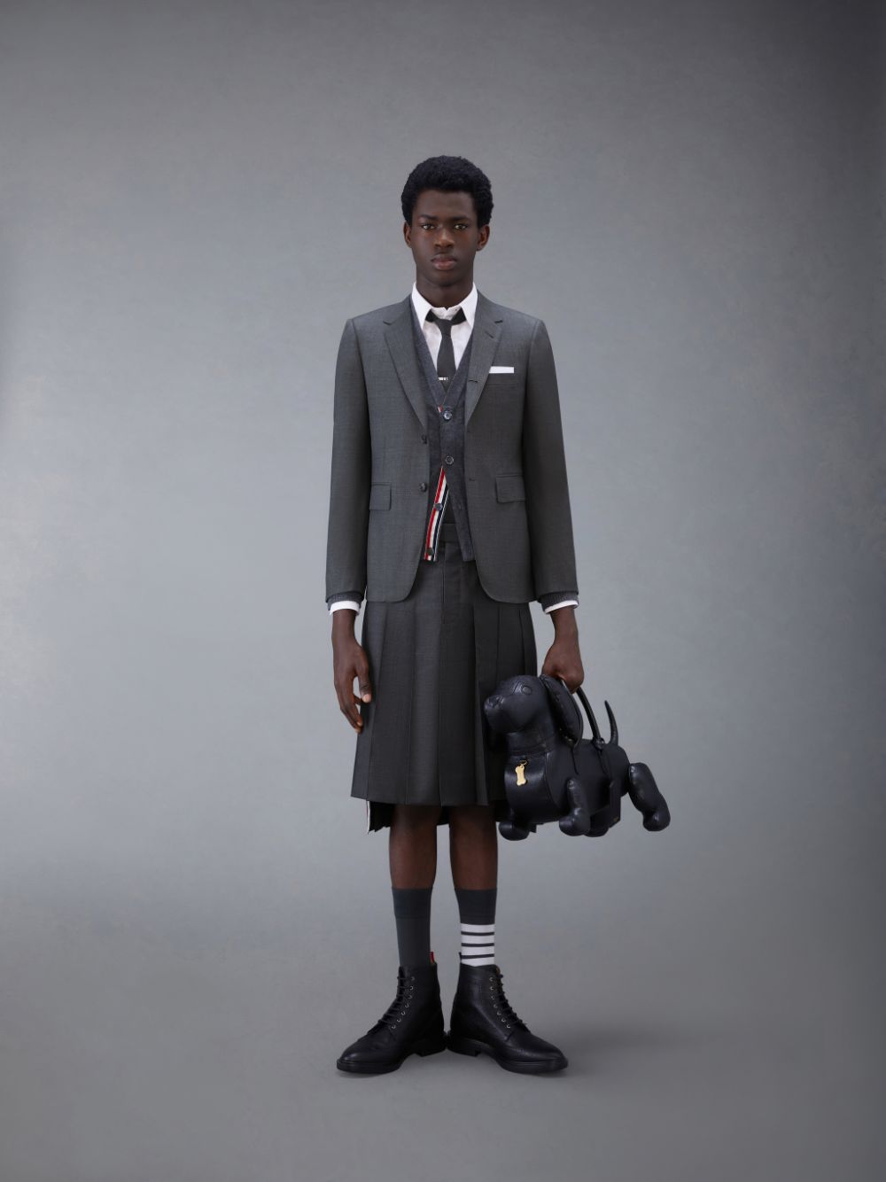 Men Thom Browne Twill Classic Sport Coats Grey | RSY26A71353