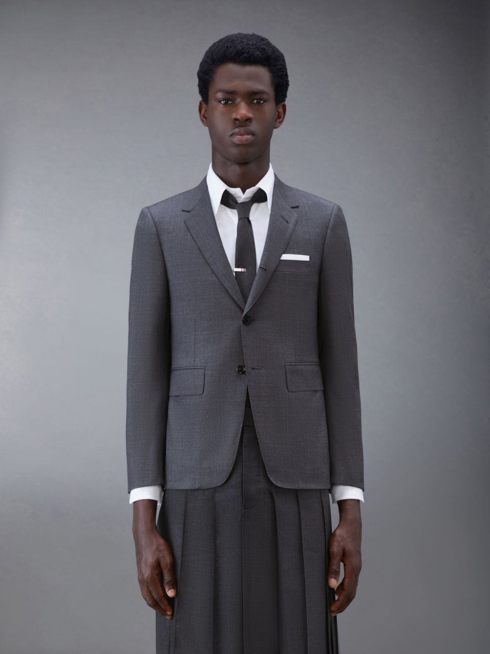 Men Thom Browne Twill Classic Sport Coats Grey | RSY26A71353