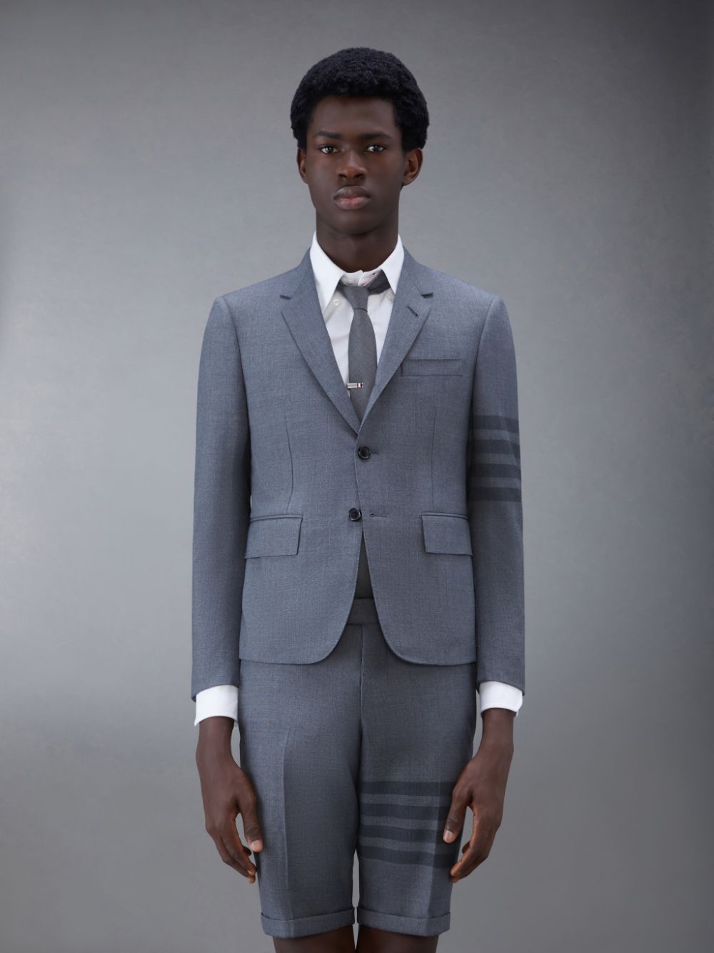 Men Thom Browne Twill School Uniform 4-Bar High Armhole Sport Coats Grey | SBJ37U68081
