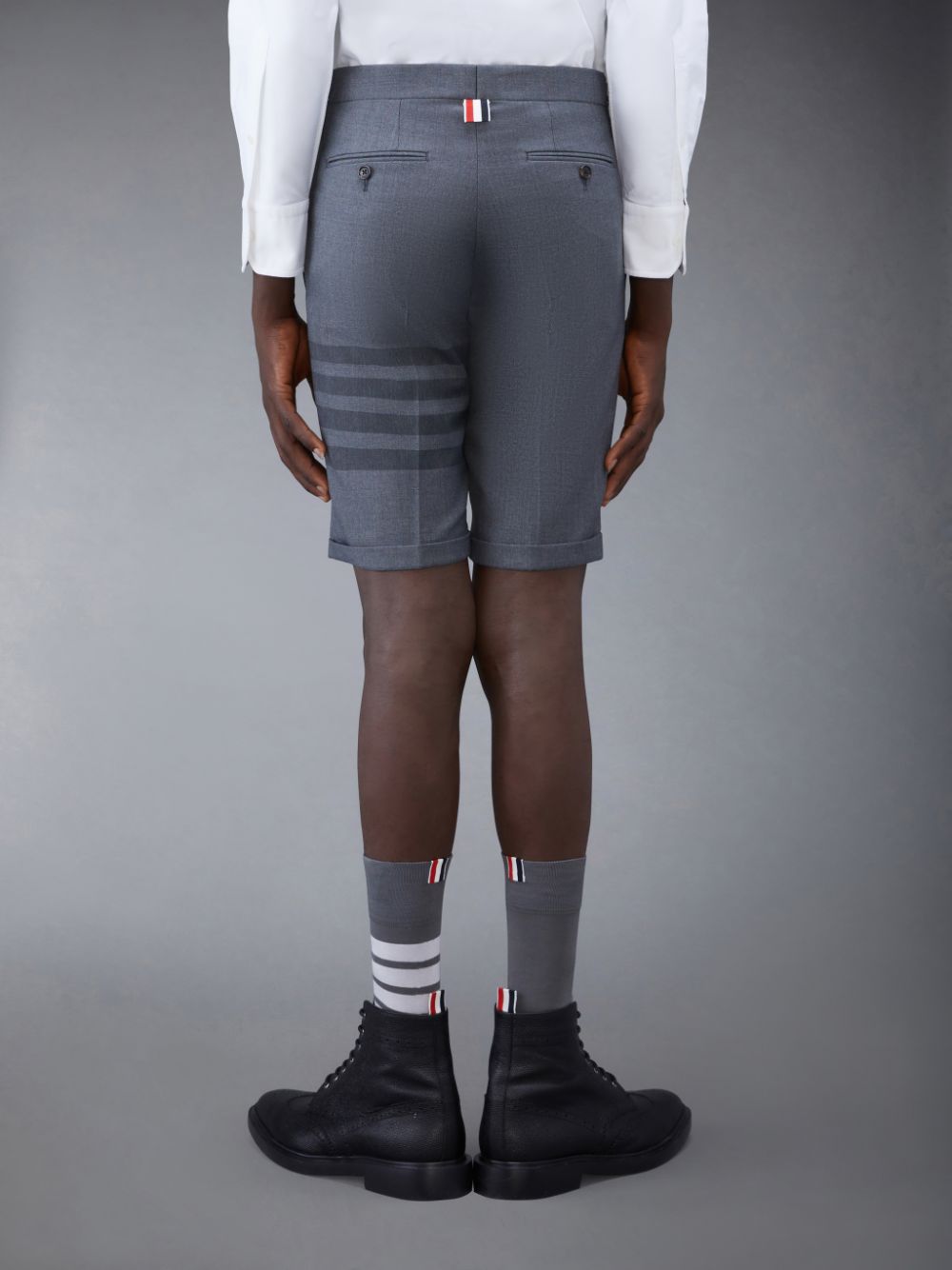 Men Thom Browne Twill School Uniform 4-Bar Low Rise Shorts Grey | SOU05X35744