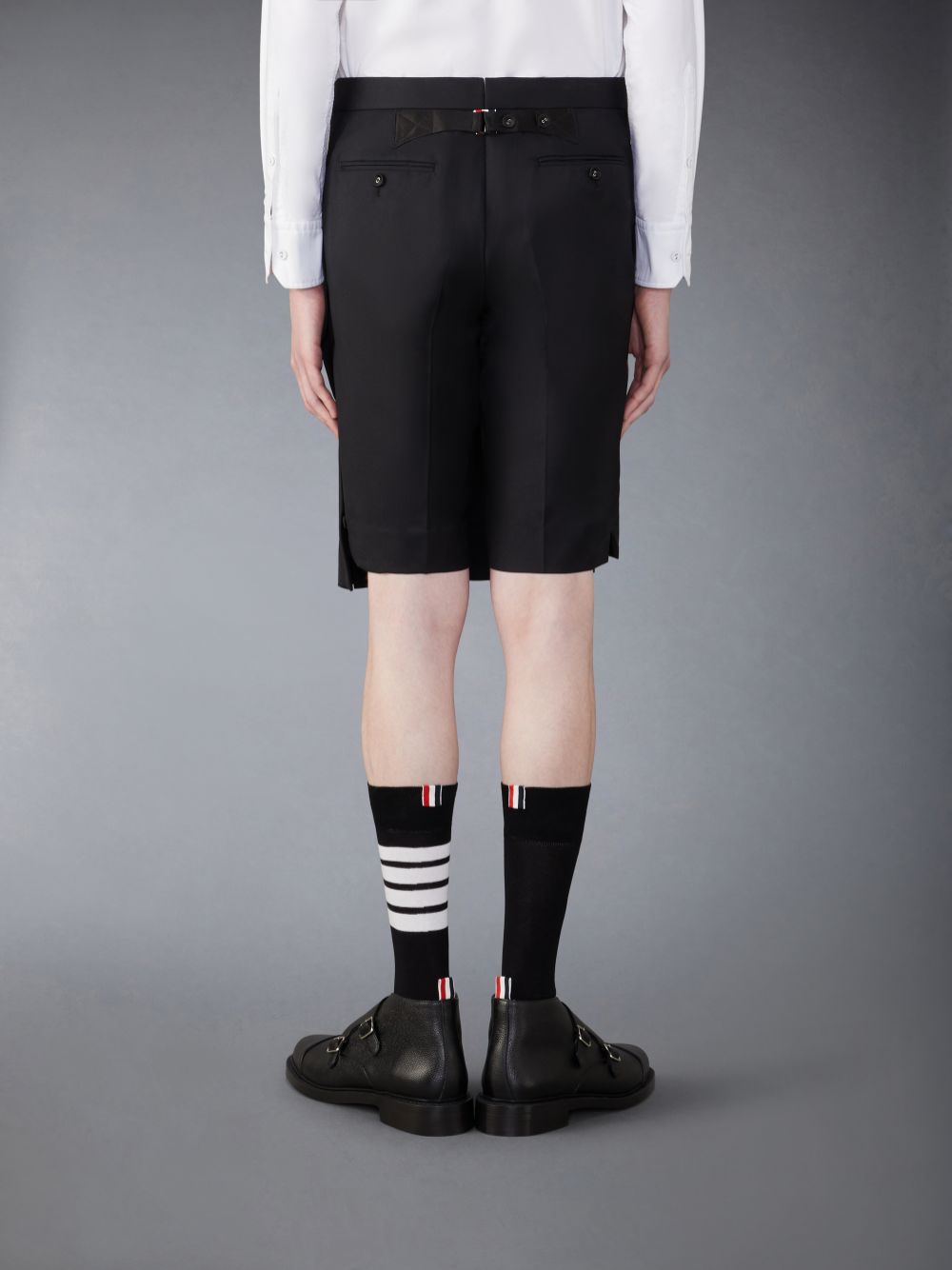 Men Thom Browne Twill Wool Backstrap Skort Skirts Black | UFN39P19148