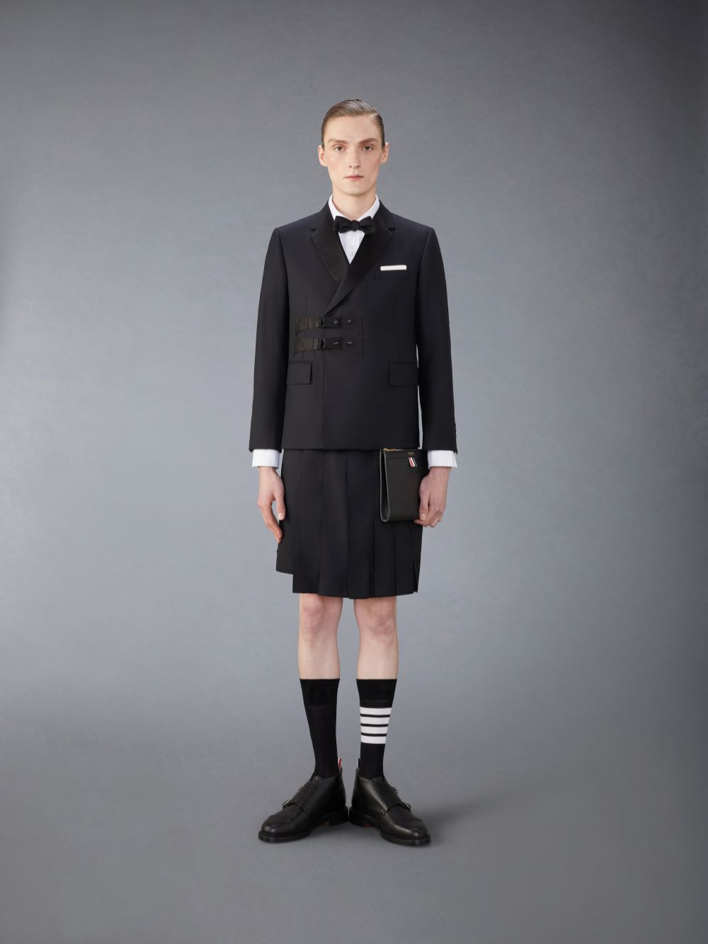 Men Thom Browne Twill Wool Backstrap Skort Skirts Black | UFN39P19148