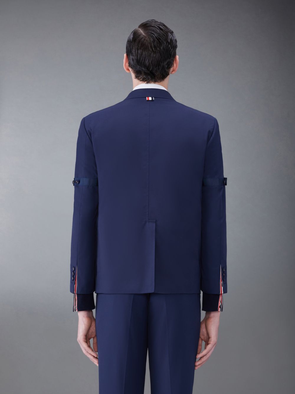 Men Thom Browne Typewriter Cloth Armband Straight Fit Sport Coats Blue | IJT67C81688