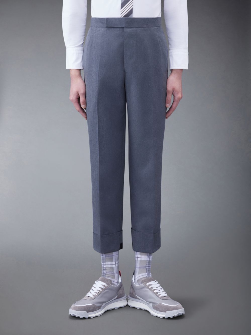 Men Thom Browne Typewriter Cloth Classic Pants Grey | NON40P51829