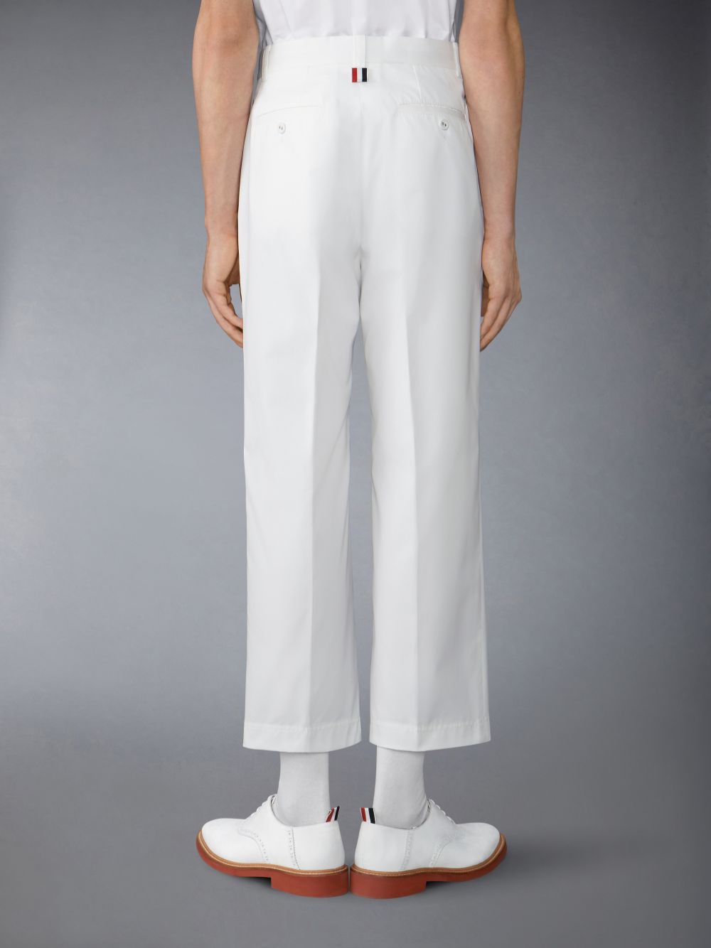 Men Thom Browne Typewriter Unconstructed Straight Leg Pants White | YFK32Y99533