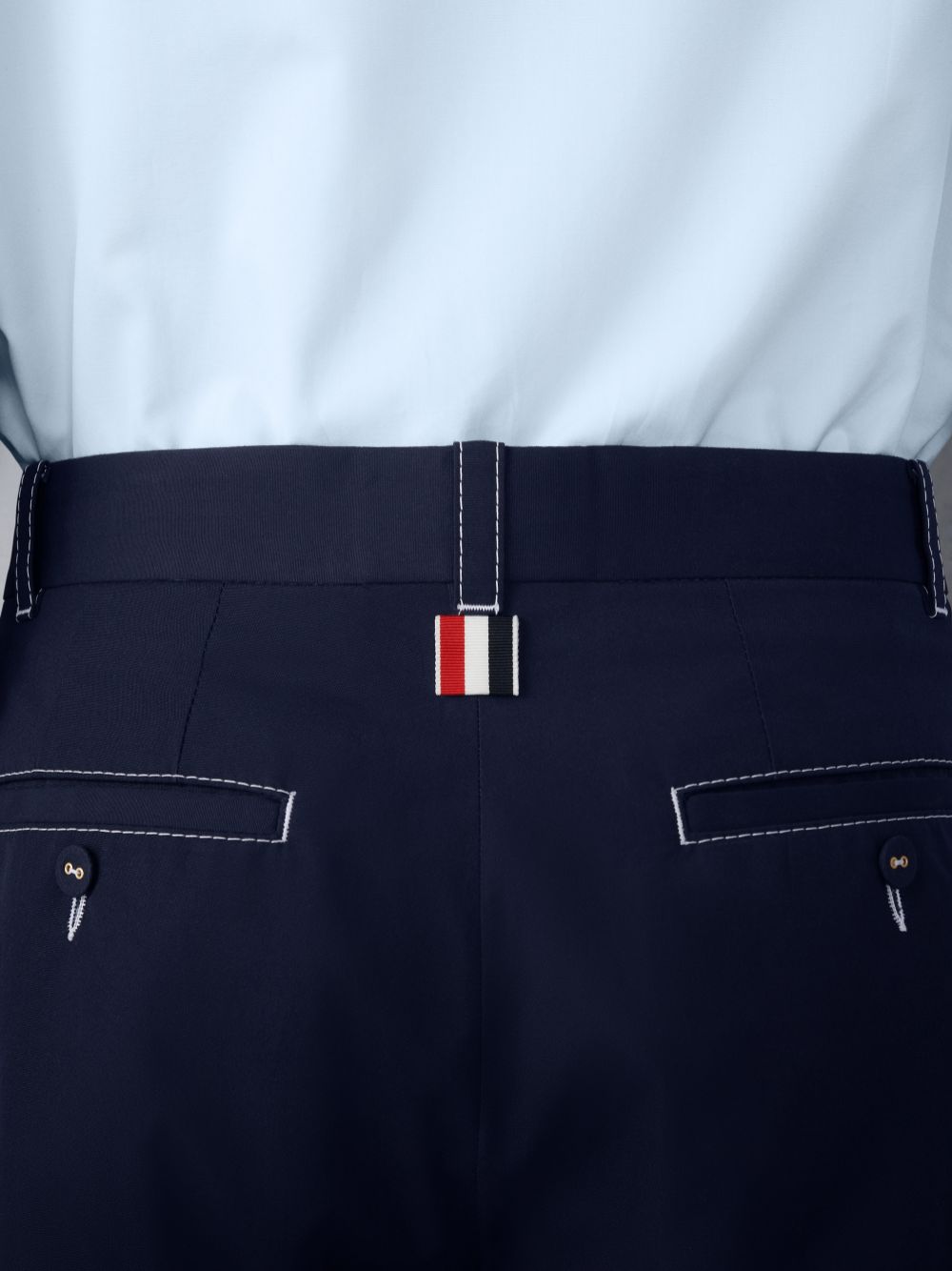 Men Thom Browne Typewriter Unconstructed Straight Leg Pants Blue | DDI03H39474