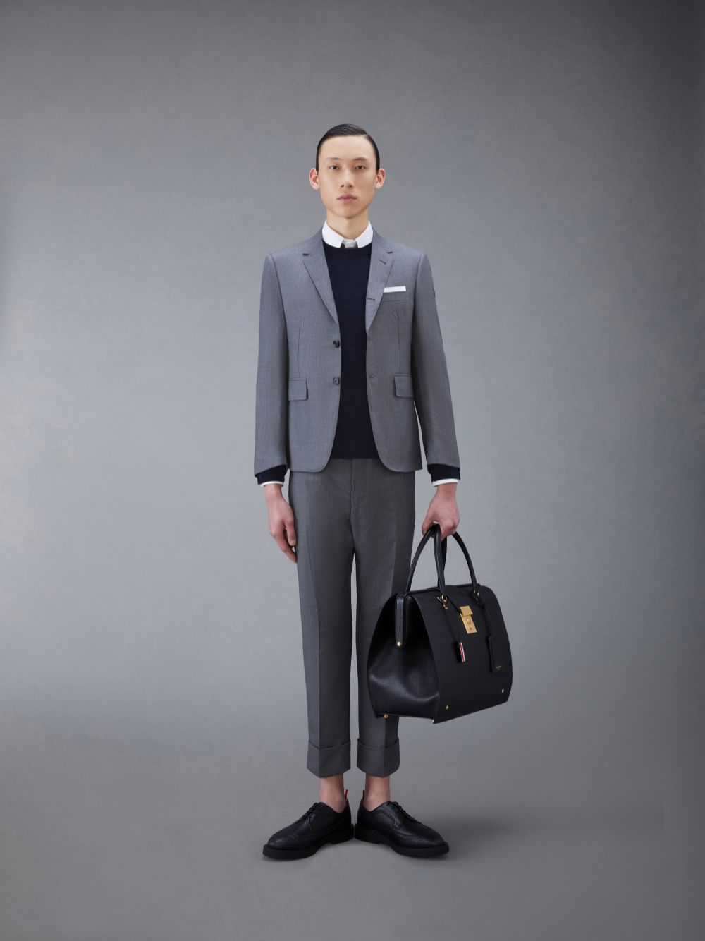 Men Thom Browne Wool 4-Bar Pullover Blue | YGZ93P01239