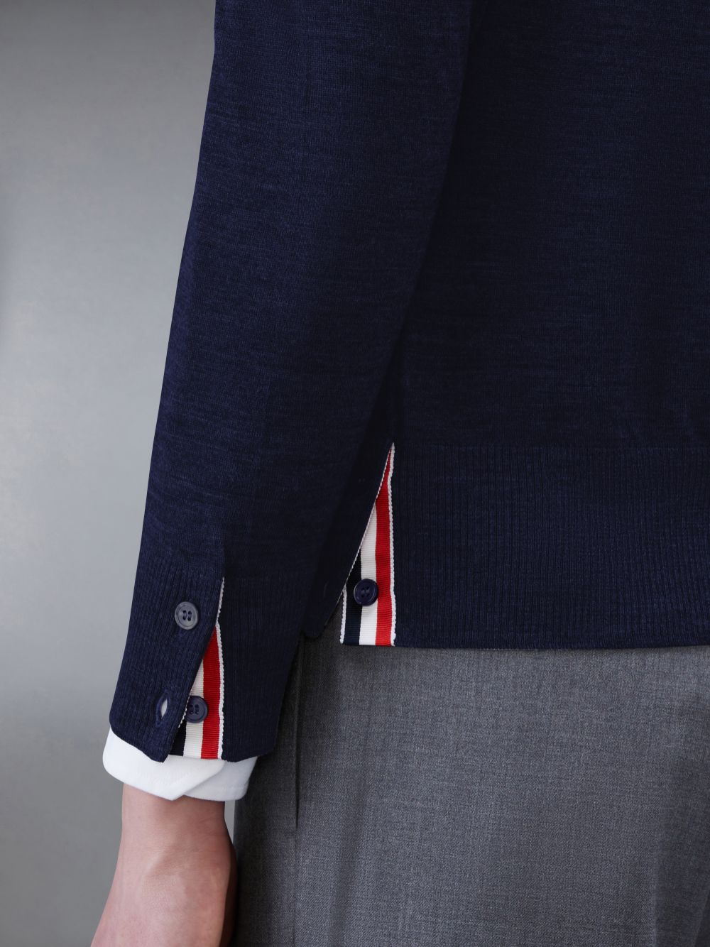 Men Thom Browne Wool 4-Bar Pullover Blue | YGZ93P01239