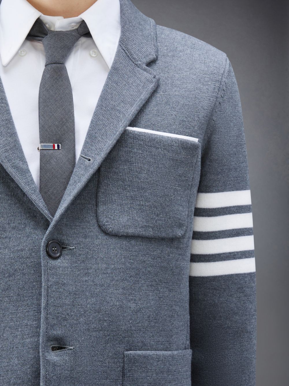 Men Thom Browne Wool 4-Bar Sport Coats Grey | VFX82B68914