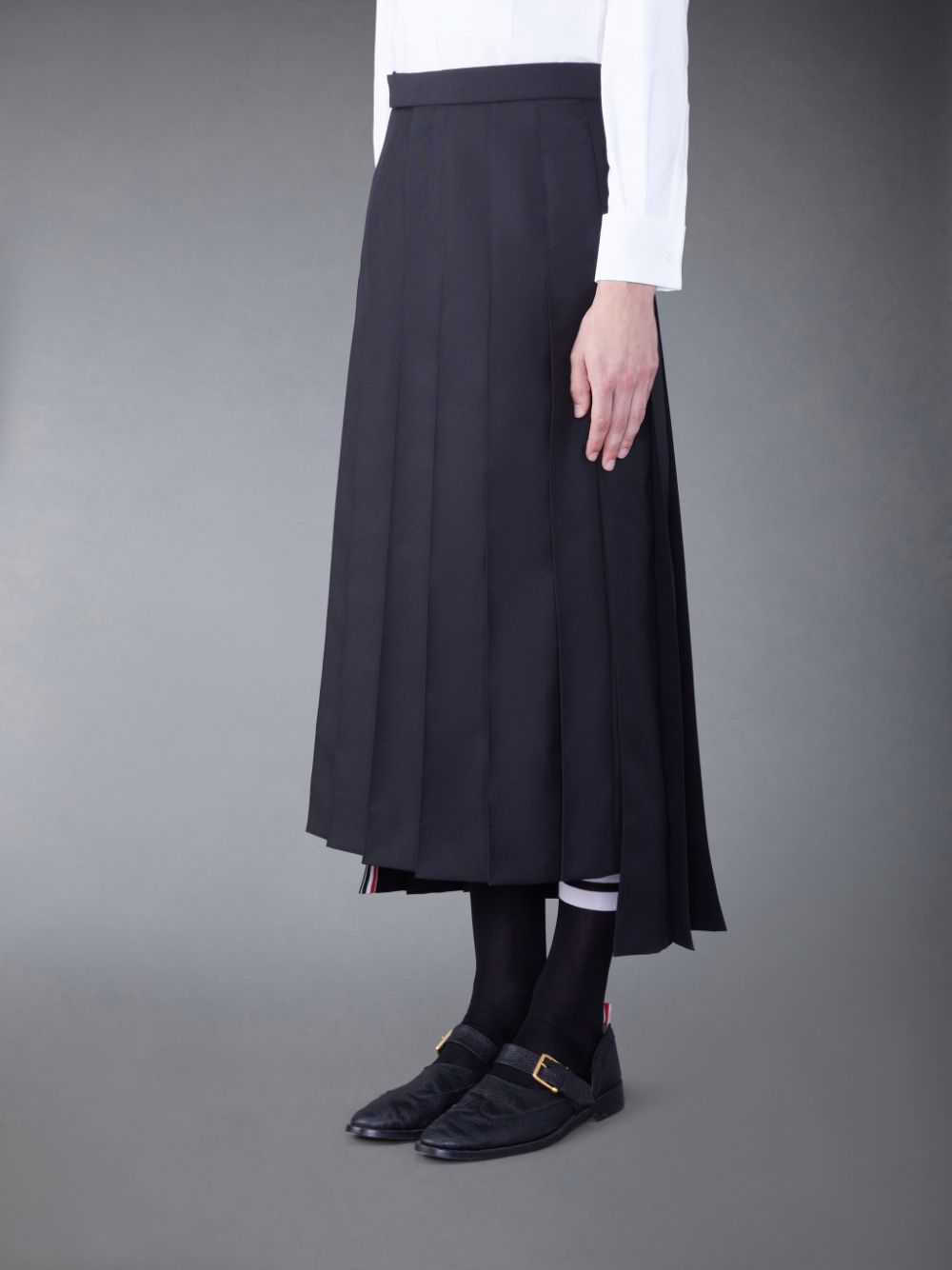 Men Thom Browne Wool Classic Pleated Skirts Black | QPQ16Q29458