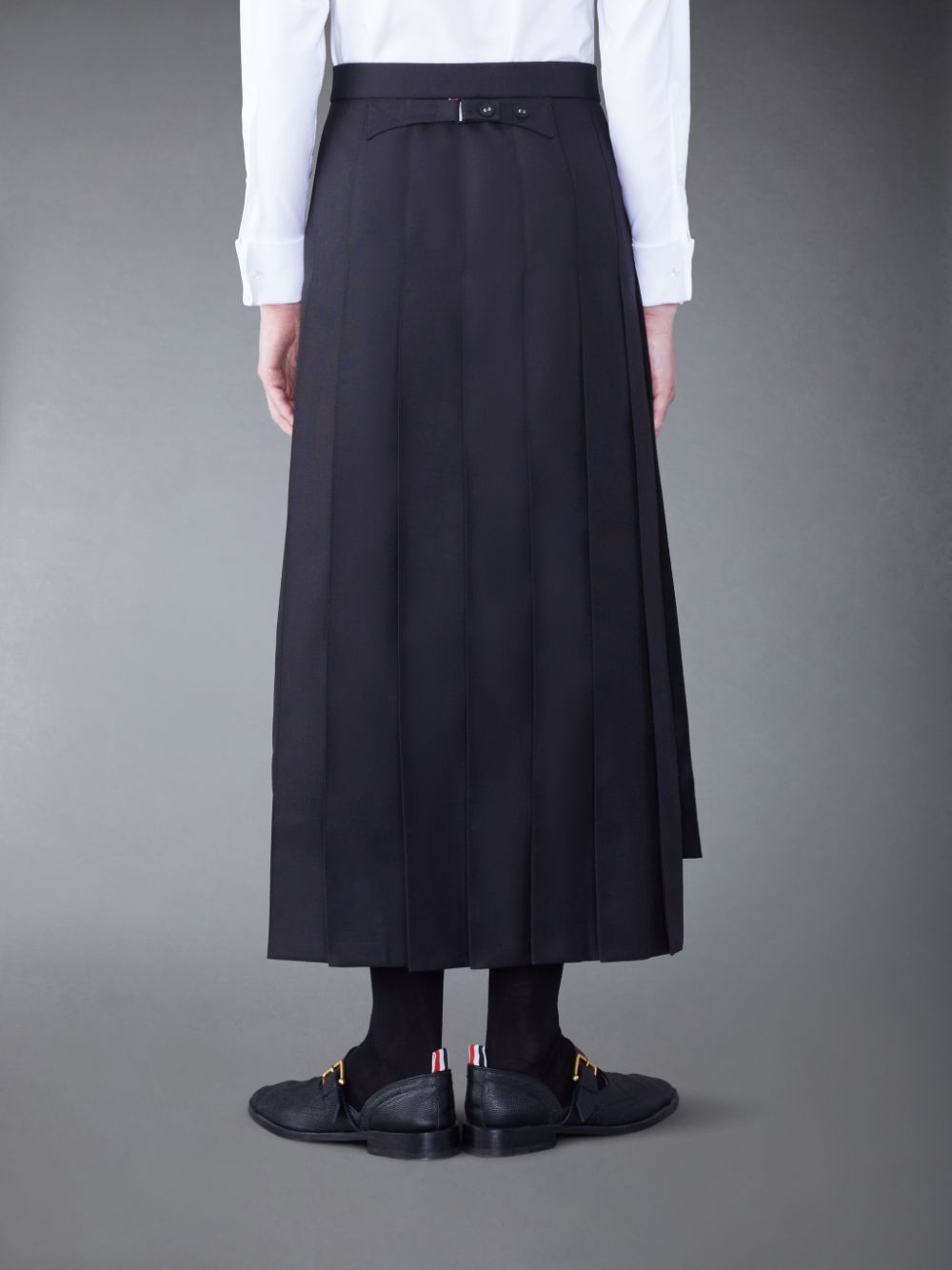 Men Thom Browne Wool Classic Pleated Skirts Black | QPQ16Q29458