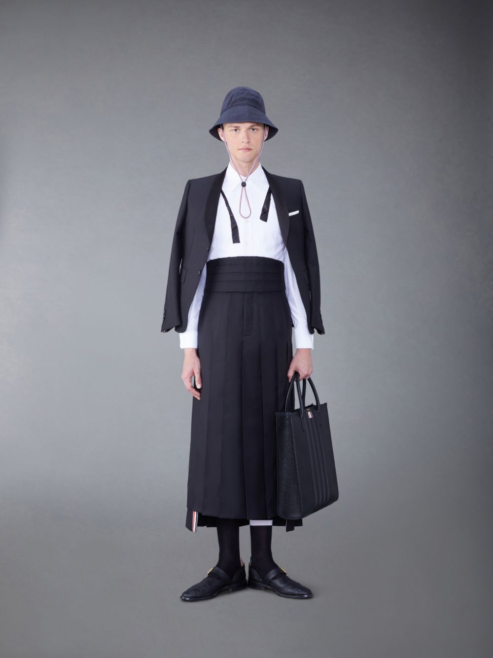Men Thom Browne Wool Classic Pleated Skirts Black | QPQ16Q29458