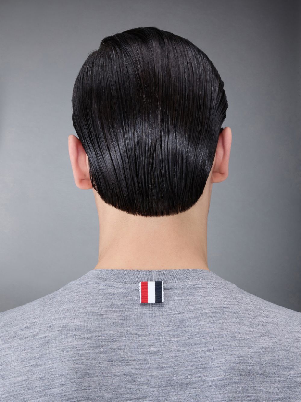Men Thom Browne Wool Jersey 4-Bar Short Sleeve T Shirts Grey | BAX36O51314