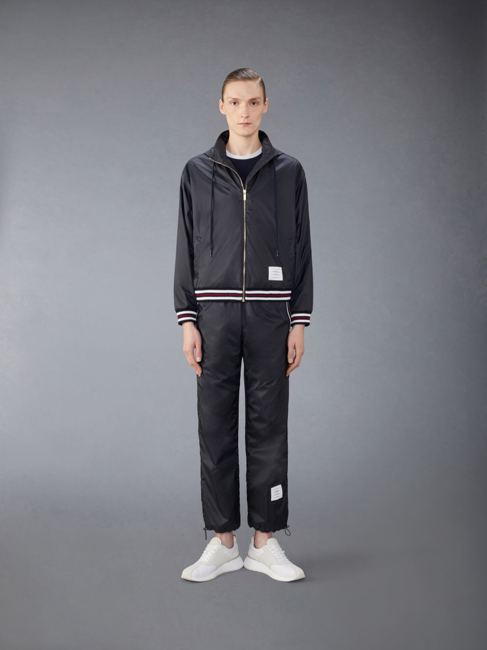 Men Thom Browne Wool Jersey Ringer T Shirts Blue | PRK11M52977