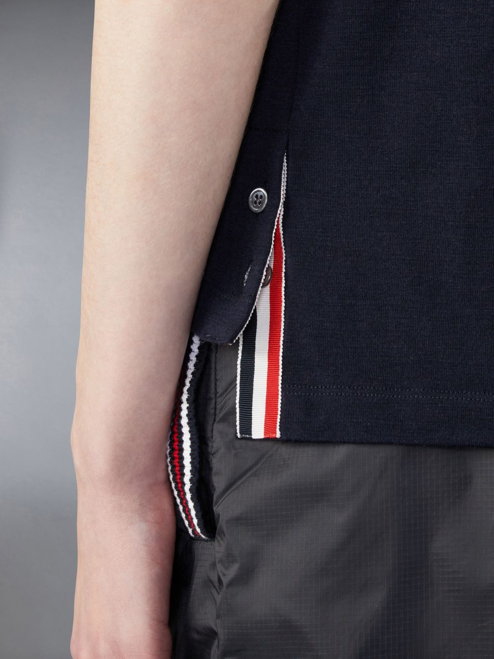 Men Thom Browne Wool Jersey Ringer T Shirts Blue | PRK11M52977