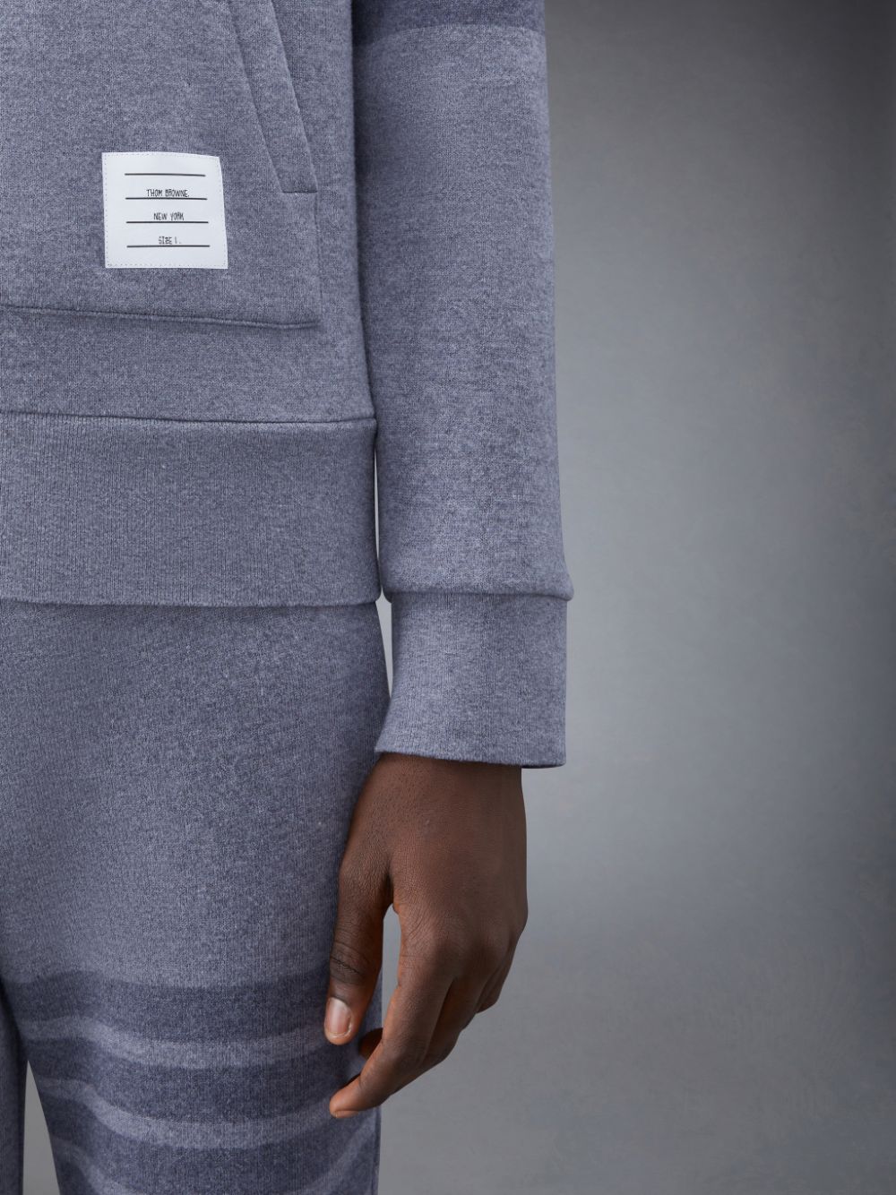 Men Thom Browne Wool Loopback 4-Bar Hoodie Pullover Grey | JOV36C24151