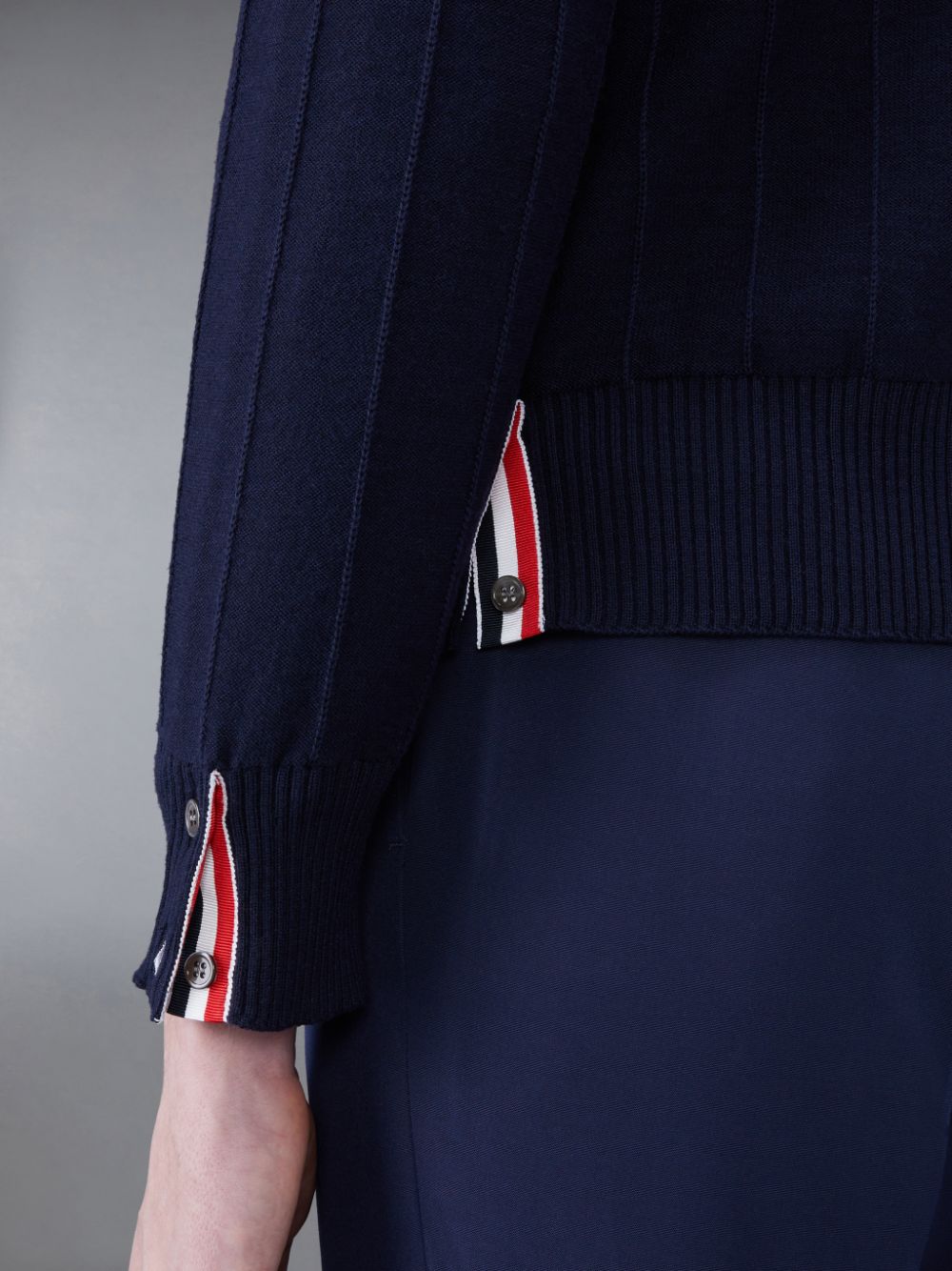 Men Thom Browne Wool Relaxed Pullover Blue | VKF42X55880