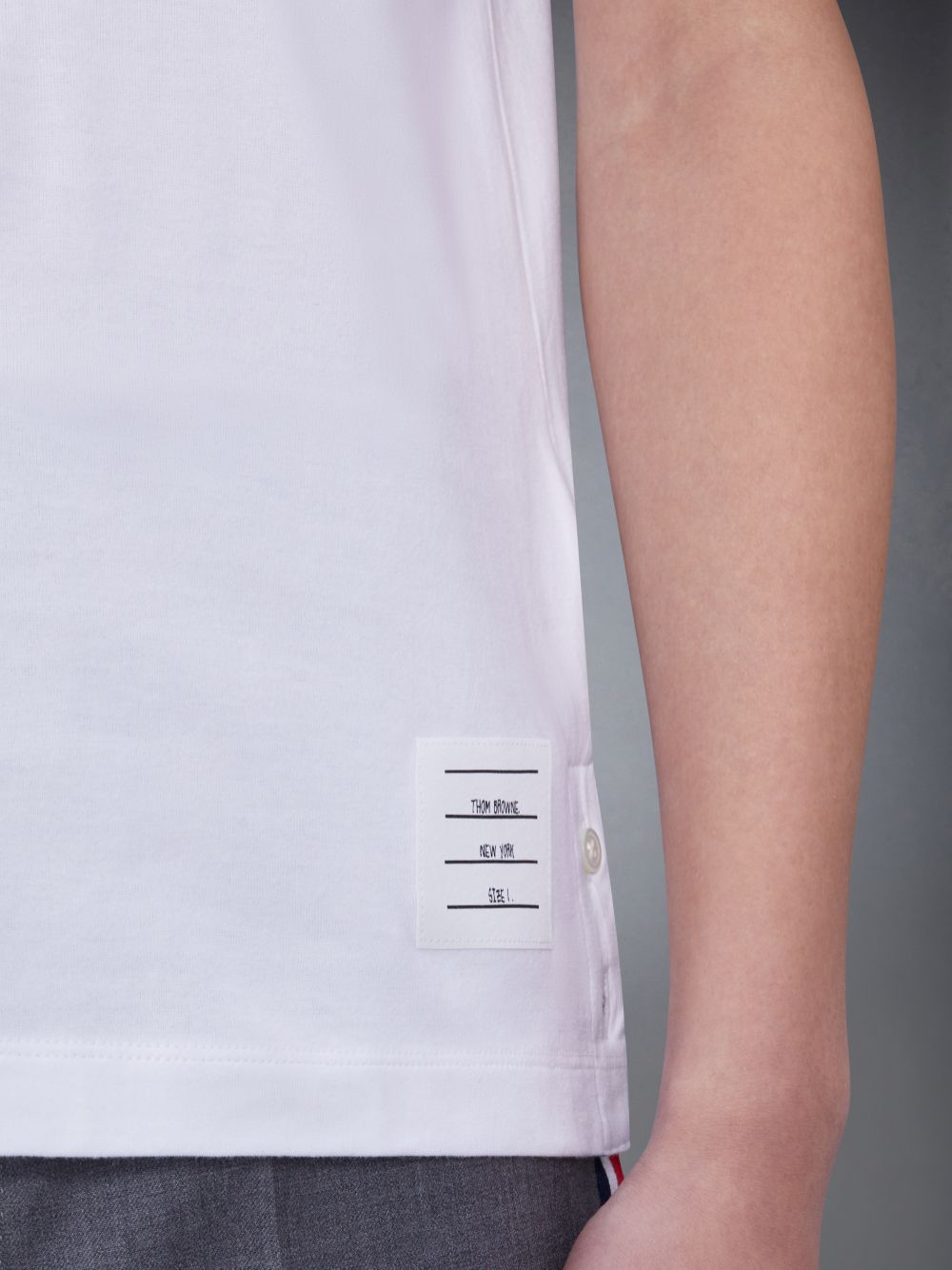 Men Thom Browne contrasting-trim T Shirts White | PCG72W55241
