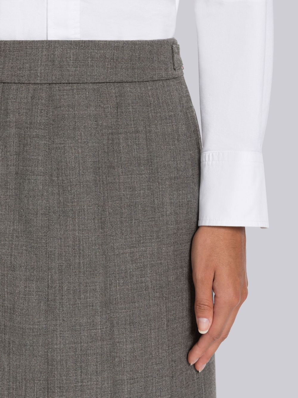 Women Thom Browne 2-Ply Fresco Pleated Straight Skirts Grey | ZFN96J09520