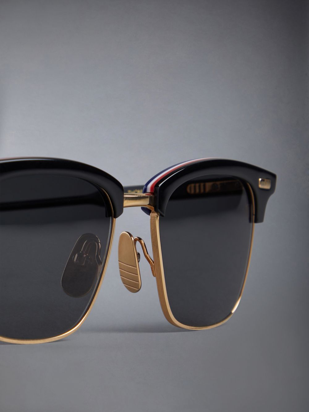 Women Thom Browne Acetate And Titanium Rectangular Sunglasses Black | NWI95X87387
