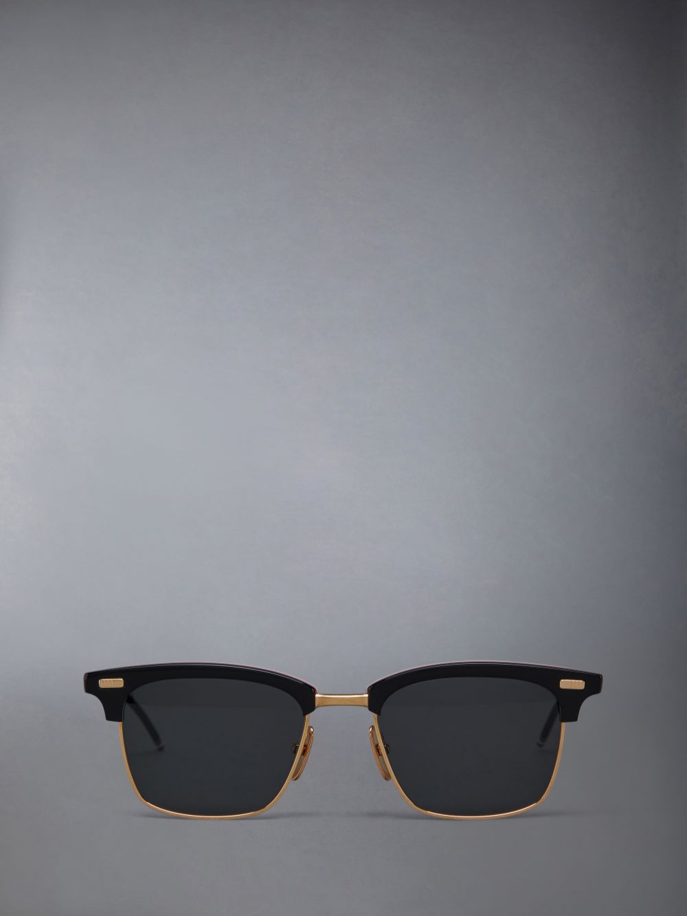 Women Thom Browne Acetate And Titanium Rectangular Sunglasses Black | NWI95X87387