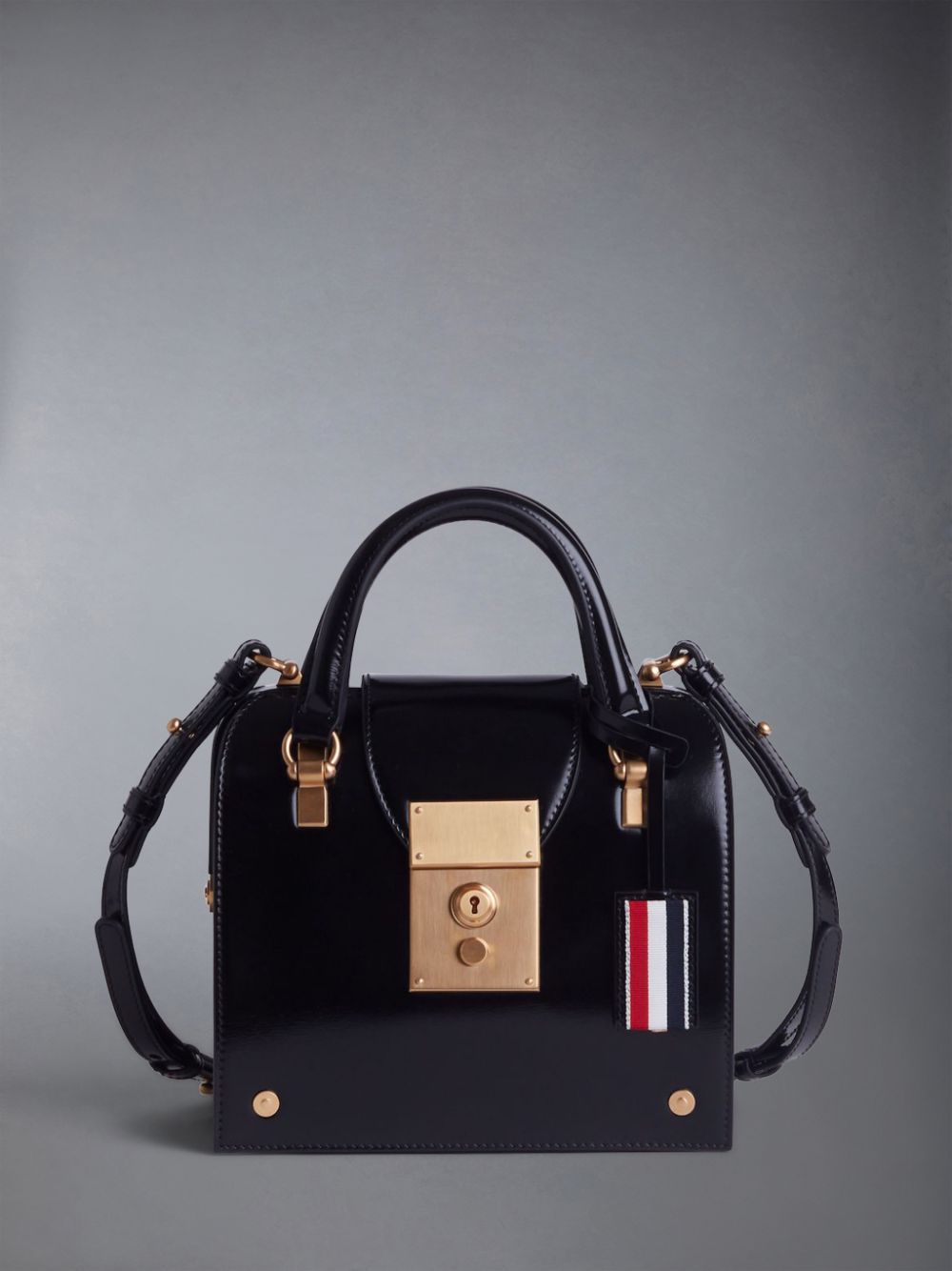 Women Thom Browne Calfskin Mrs. Mini Tote Bags Black | SRH35N18430