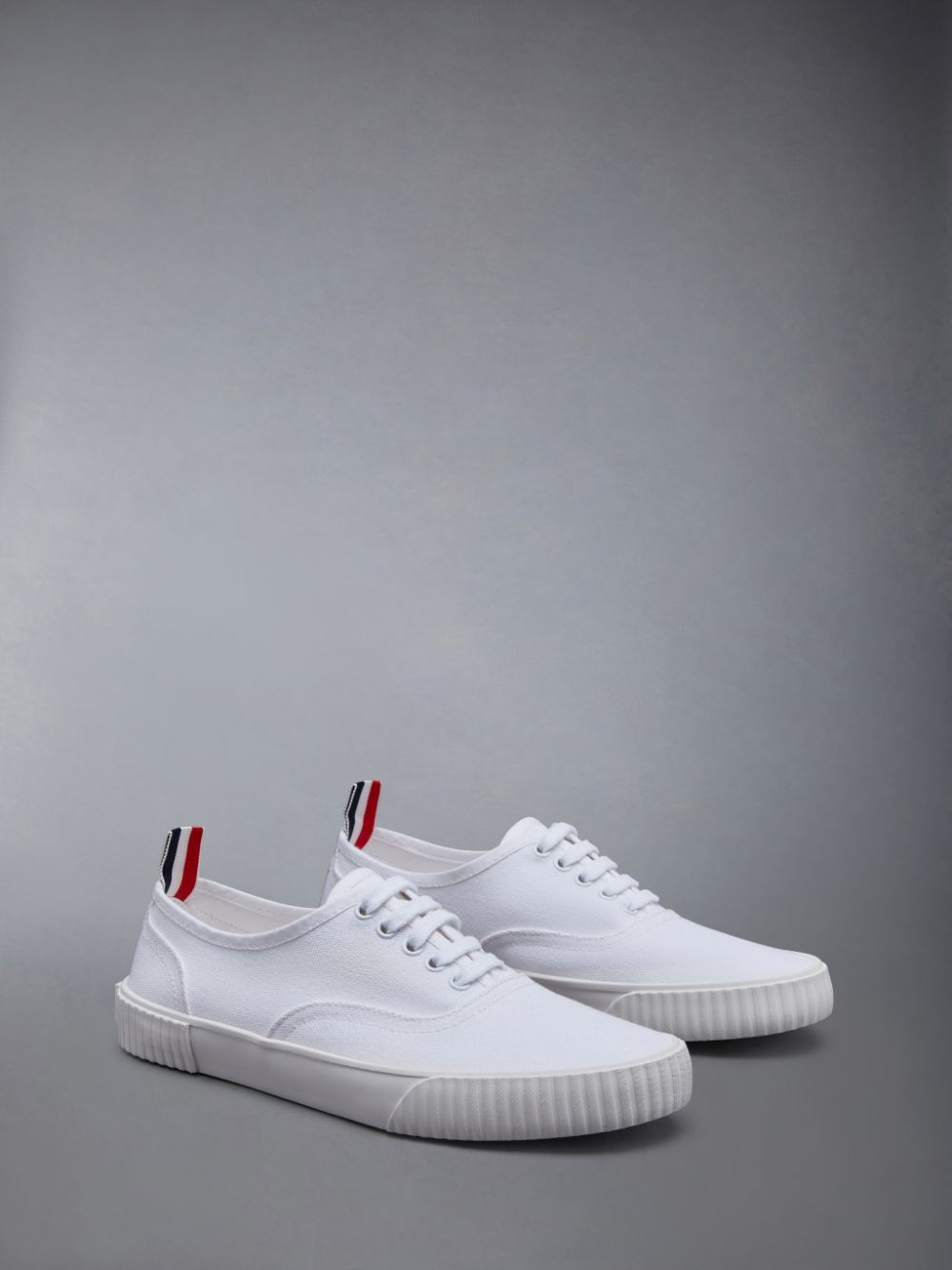 Women Thom Browne Canvas Heritage Sneakers White | OOR39F16923