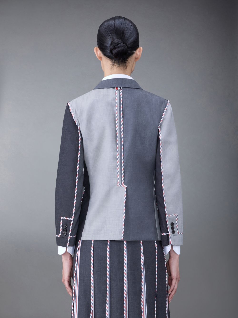 Women Thom Browne Classic Funmix Twill Sportcoat Coats Grey | WTU26W24882