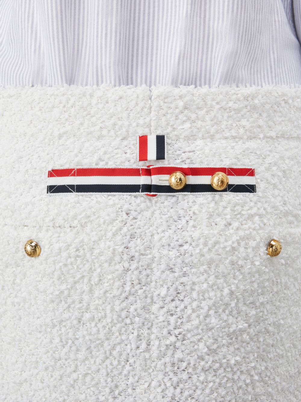 Women Thom Browne EYELASH TWEED LOW WAIST 4-BAR Skirts White | PRG99I47509