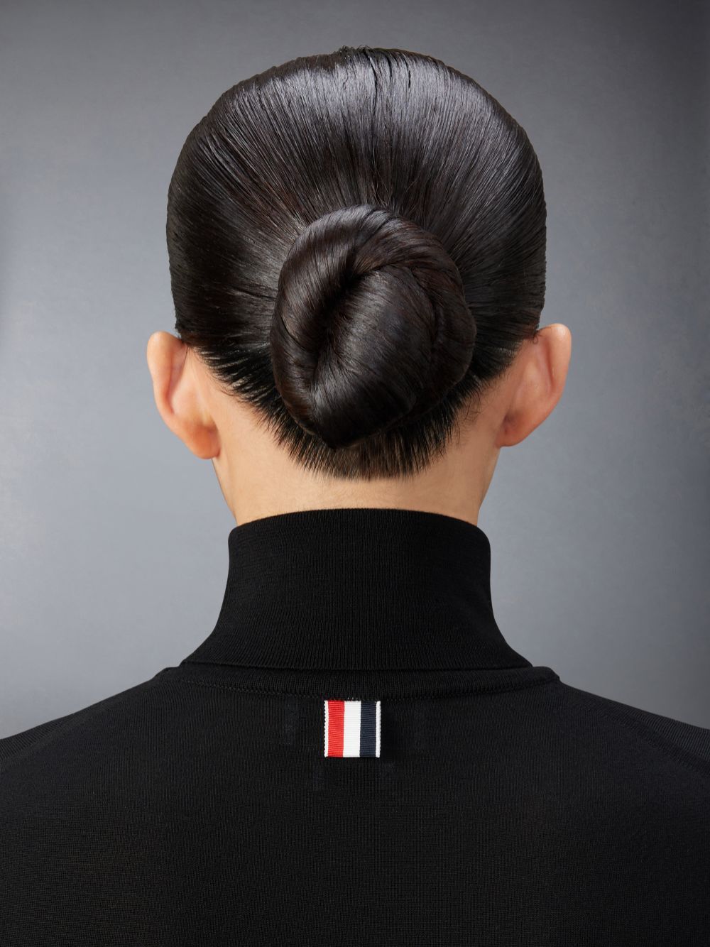 Women Thom Browne Fine Merino Wool 4-Bar Relaxed Fit Turtleneck T Shirts Black | YCC08I19777