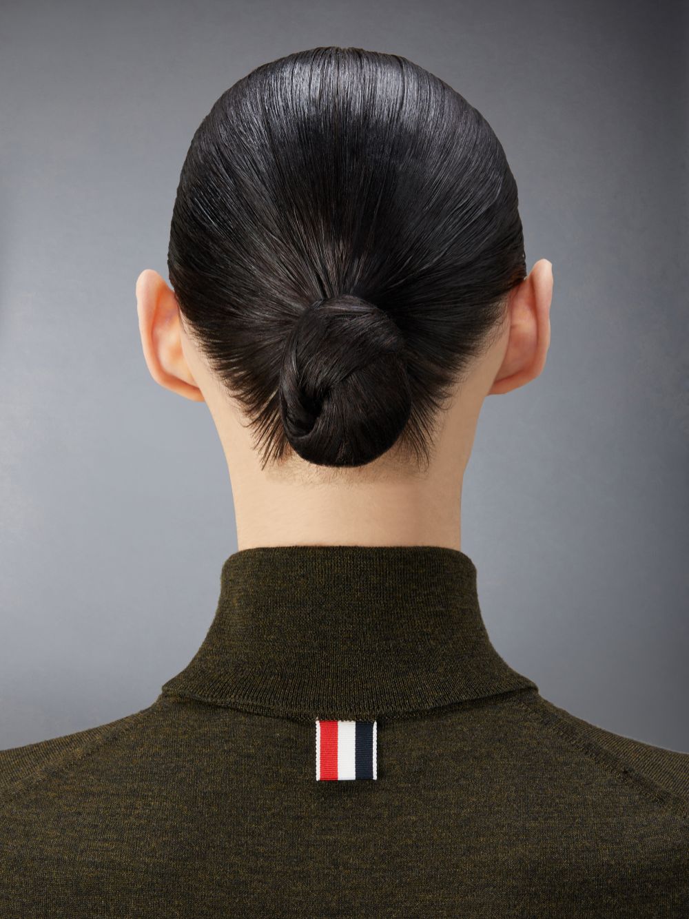 Women Thom Browne Fine Merino Wool 4-Bar Relaxed Fit Turtleneck T Shirts Green | HPT88Q65054