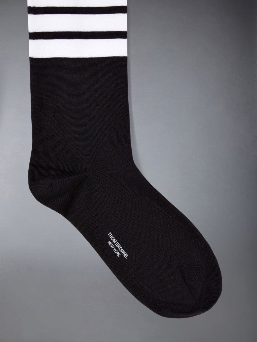 Women Thom Browne Lightweight Cotton Mid-calf 4-Bar Socks Black | CLX63Y32769