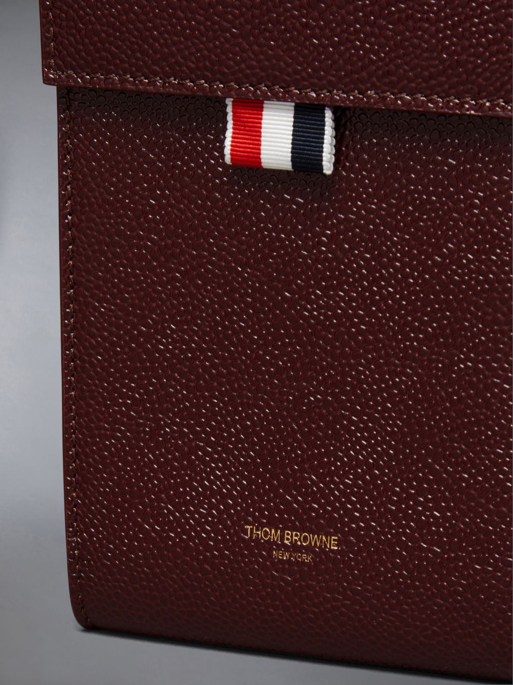 Women Thom Browne Lucido Leather Phone Holder Crossbody Bags Red | ZHX45Y30389