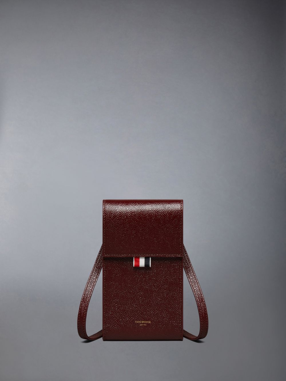 Women Thom Browne Lucido Leather Phone Holder Crossbody Bags Red | ZHX45Y30389